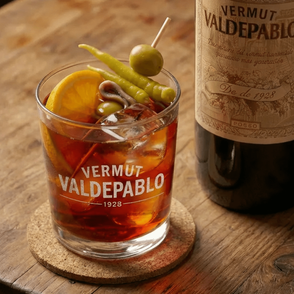 vaso con vermut valdepablo